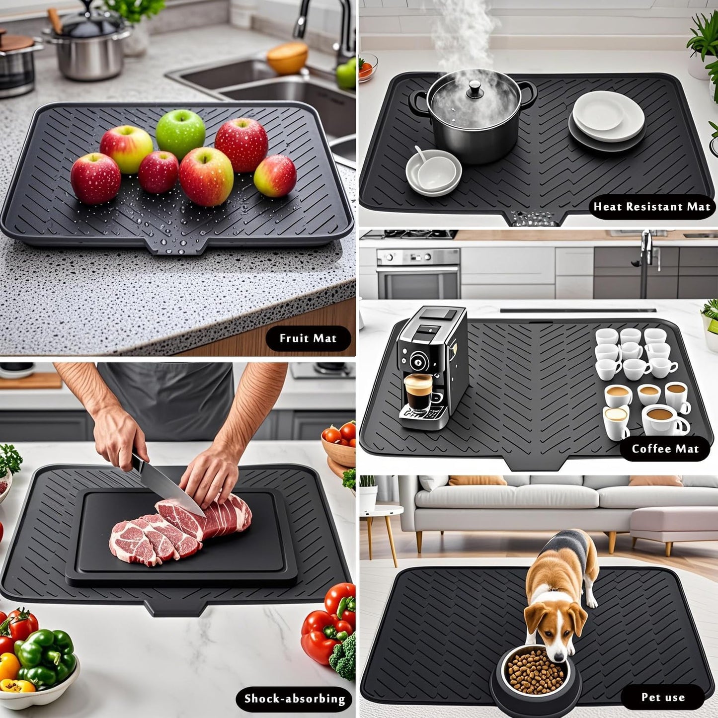 DryDock™ Silicone Dish Drying Mat (23" x 17")