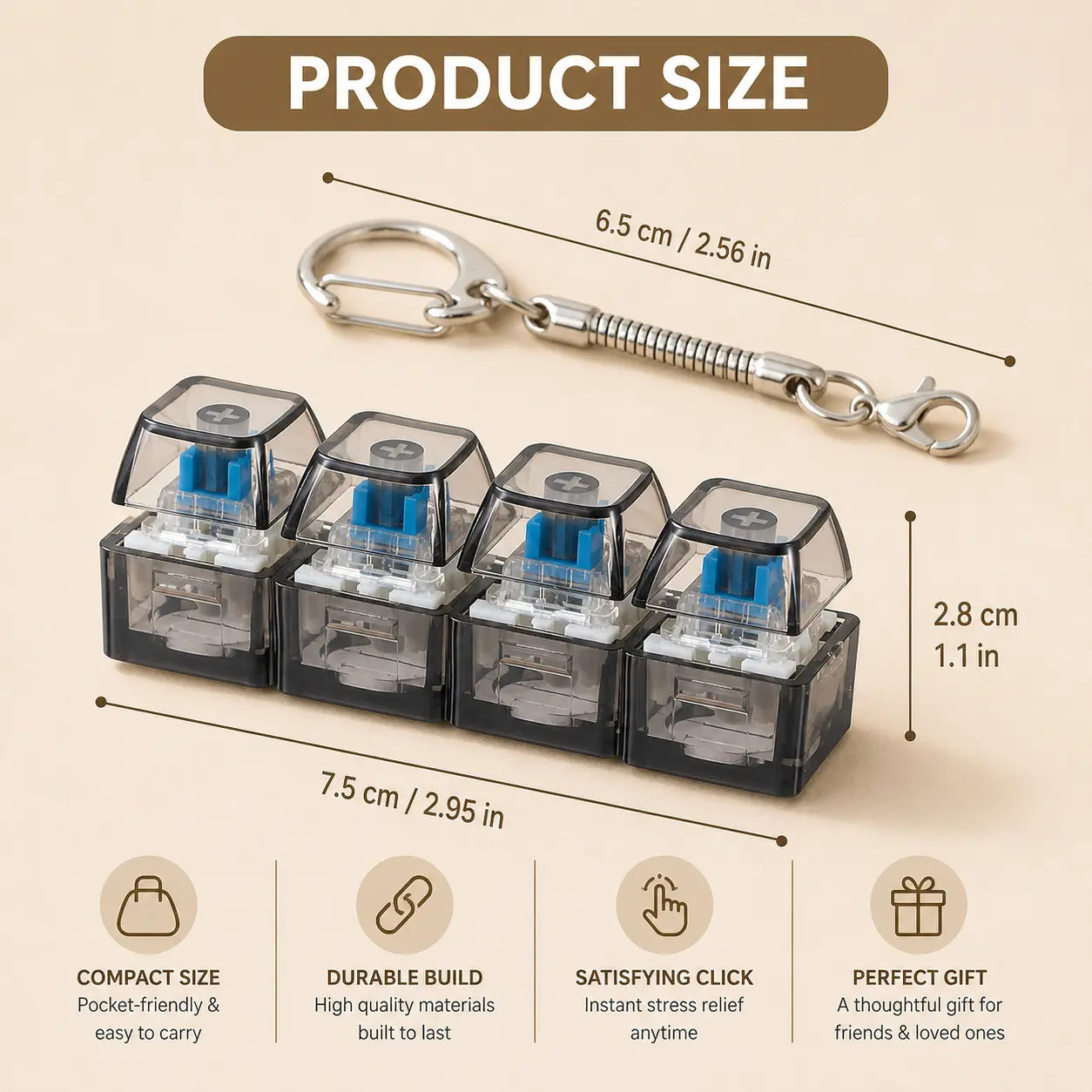 ClickKey™ Keyboard Fidget Keychain