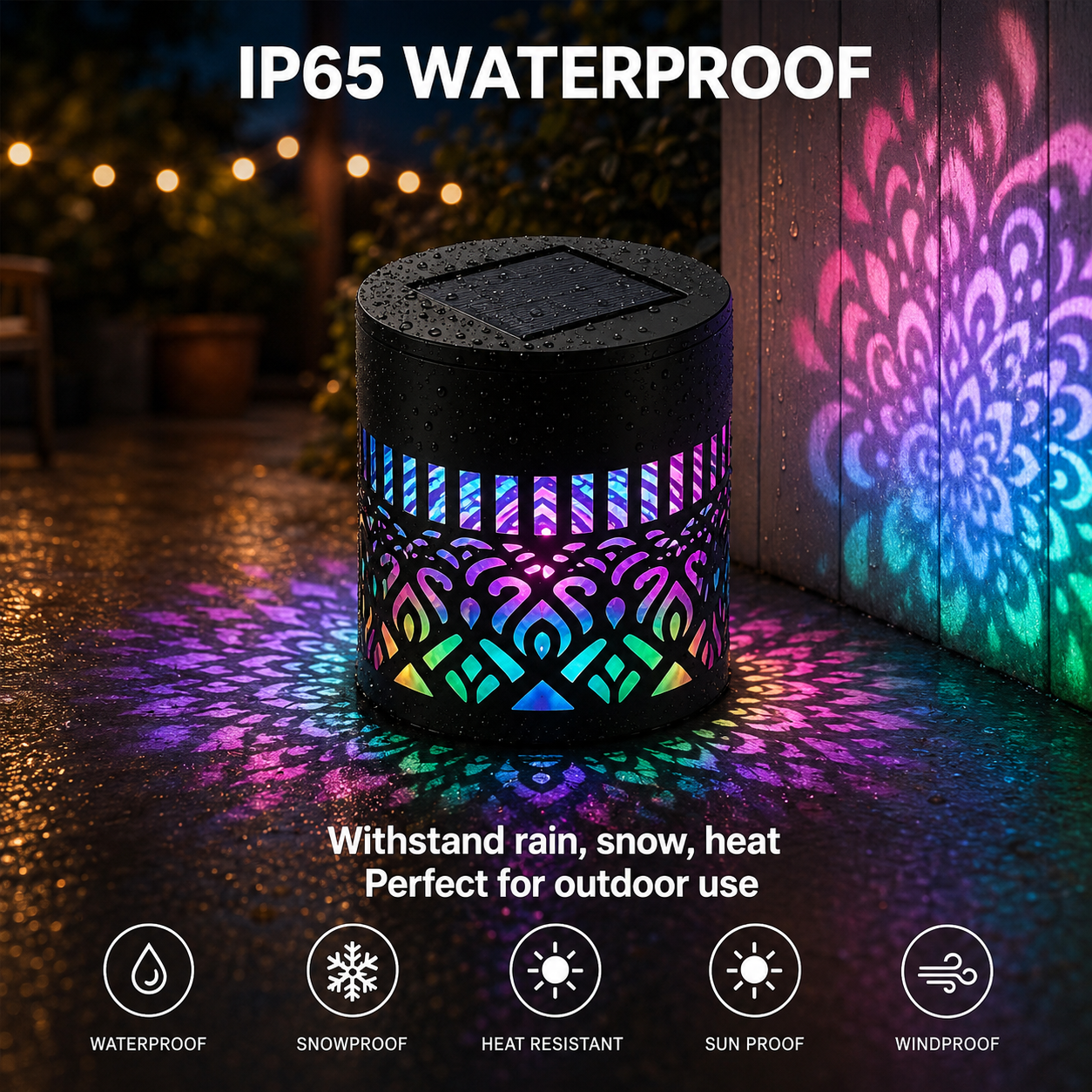 MandalaGlow⢠Solar Projector Light