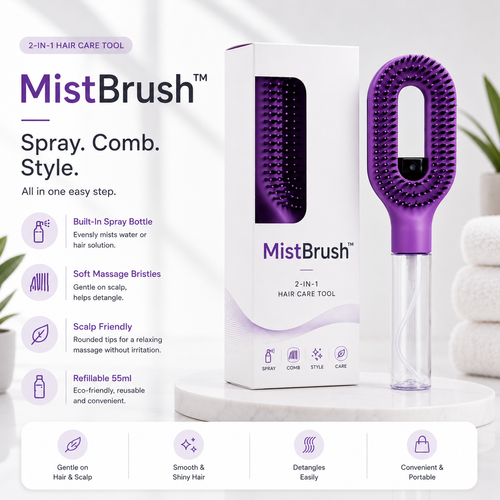 MistBrush™ 2 in 1 Spray Comb