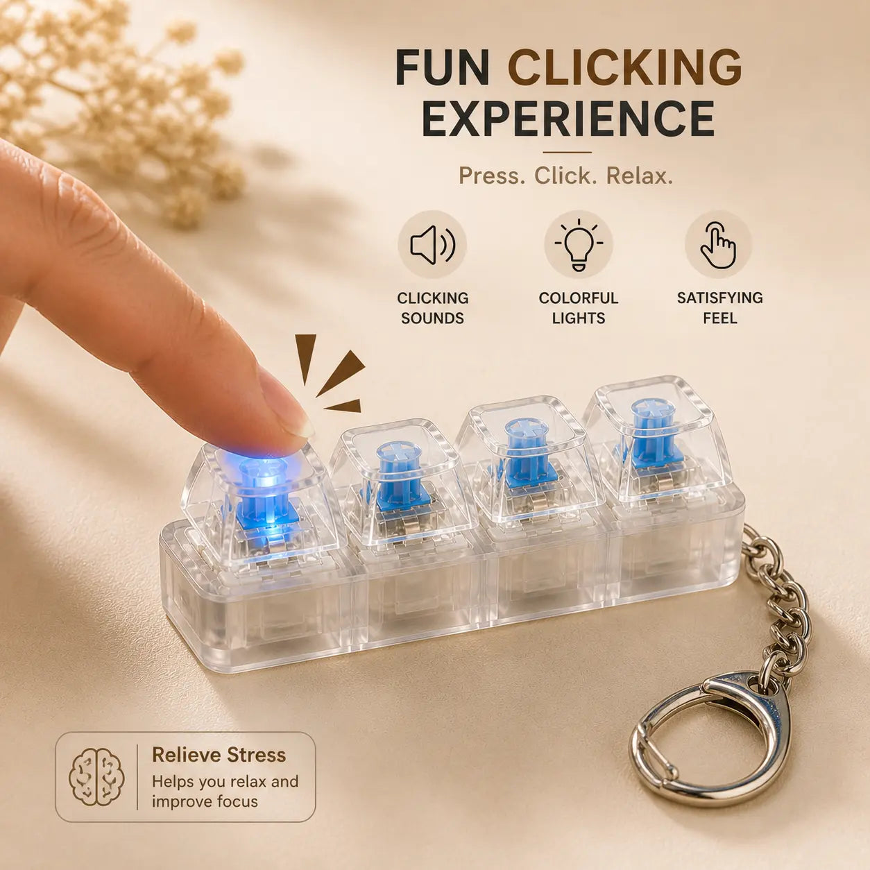 ClickKey™ Keyboard Fidget Keychain