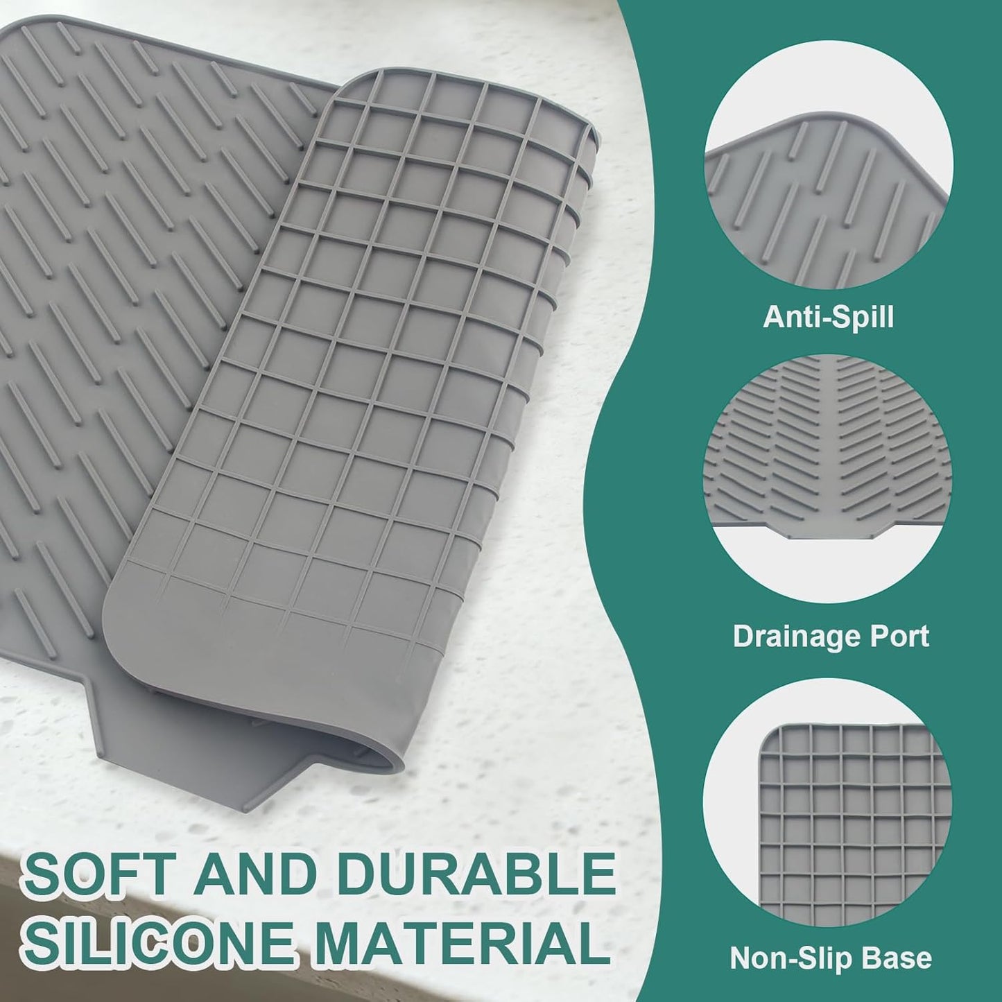 DryDock™ Silicone Dish Drying Mat (23" x 17")