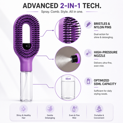 MistBrush™ 2 in 1 Spray Comb