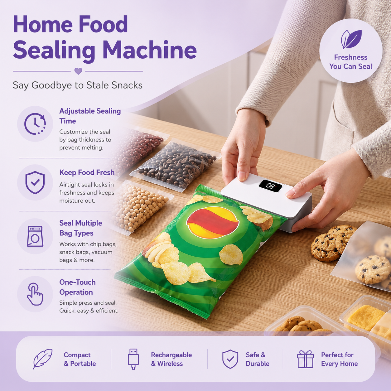 SealFresh™ Rechargeable Heat Bag Sealer