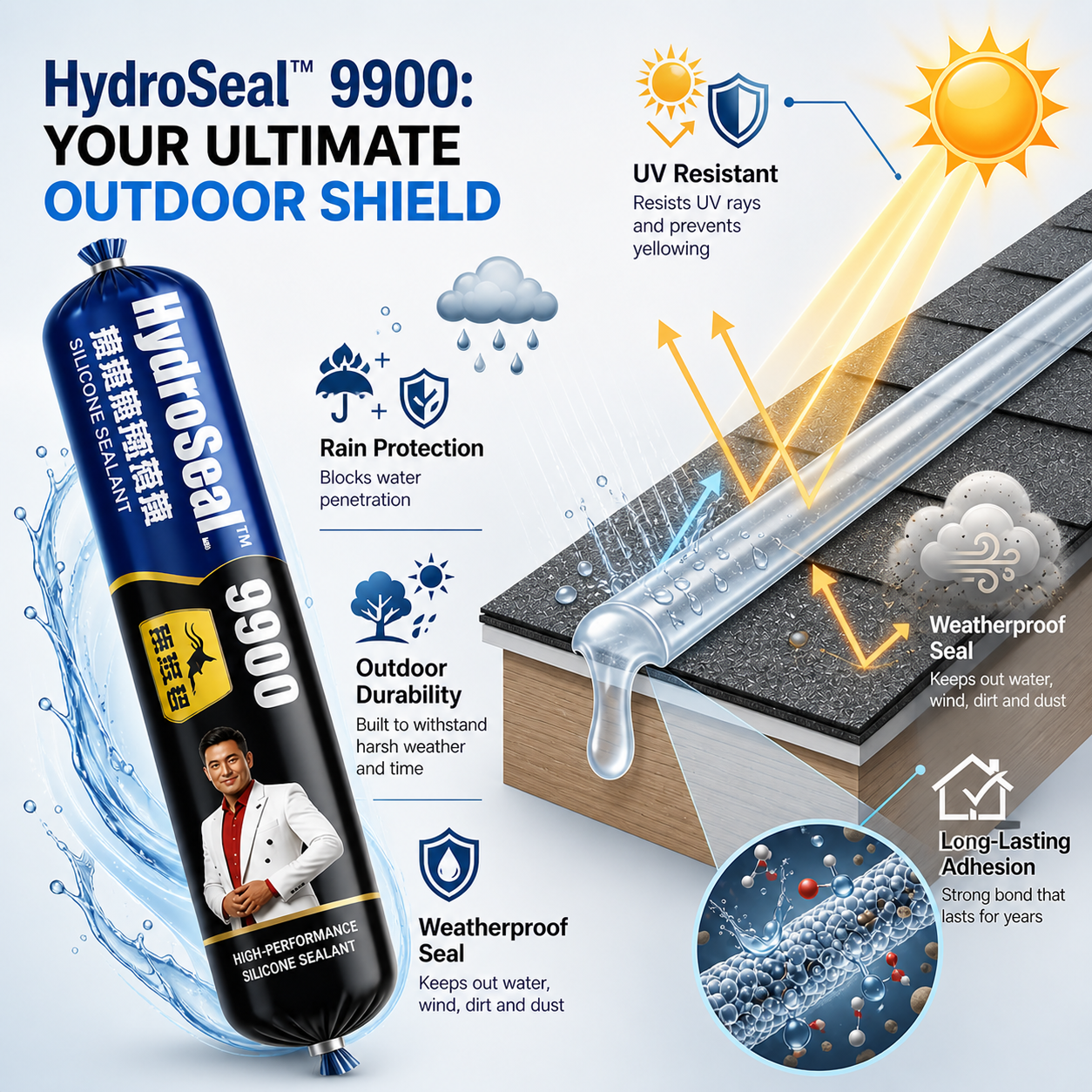 HydroSeal™ Waterproof Silicone Sealant (750 Gms)