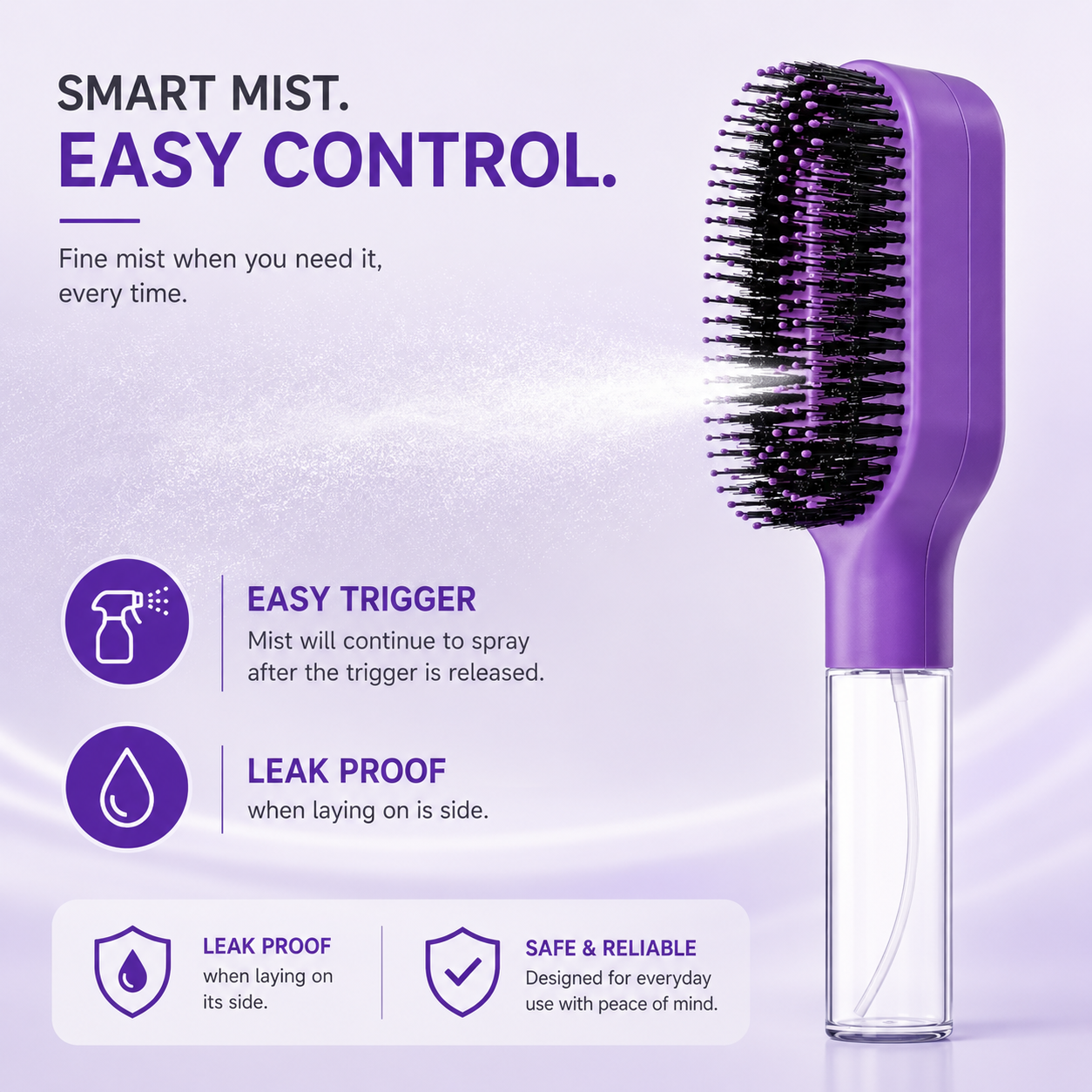 MistBrush™ 2 in 1 Spray Comb