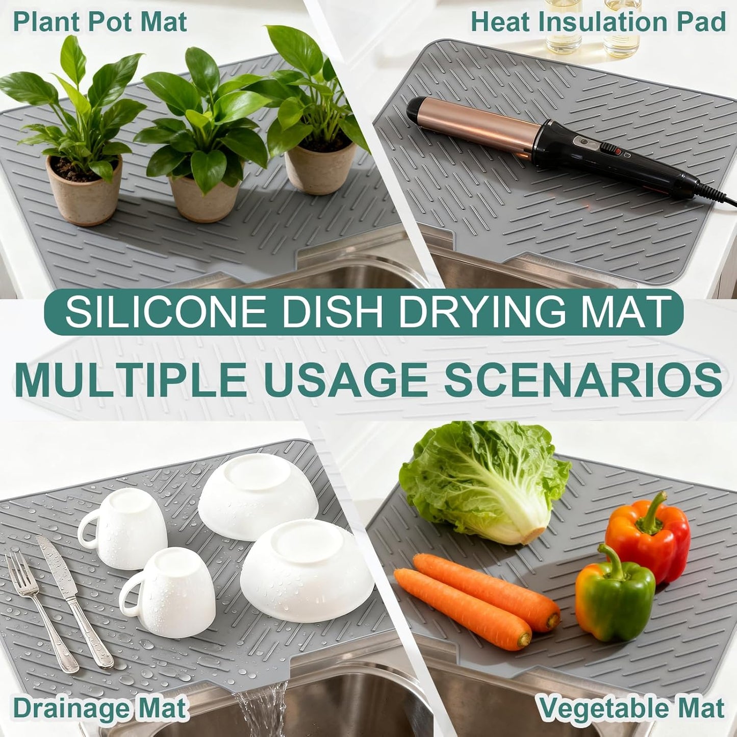 DryDock™ Silicone Dish Drying Mat (23" x 17")
