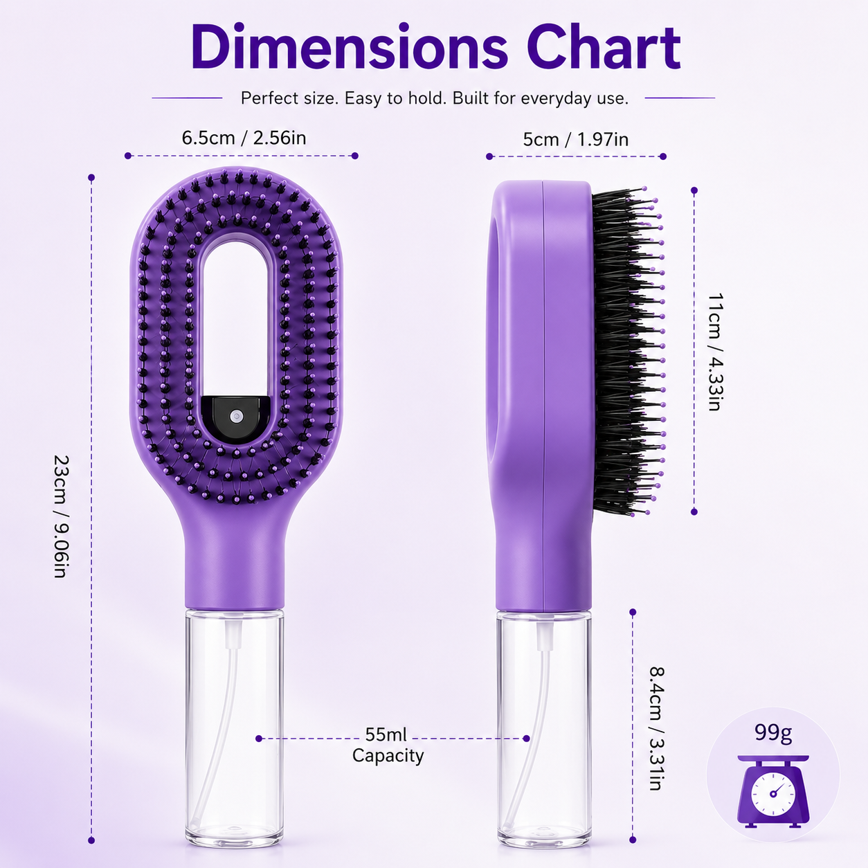 MistBrush™ 2 in 1 Spray Comb