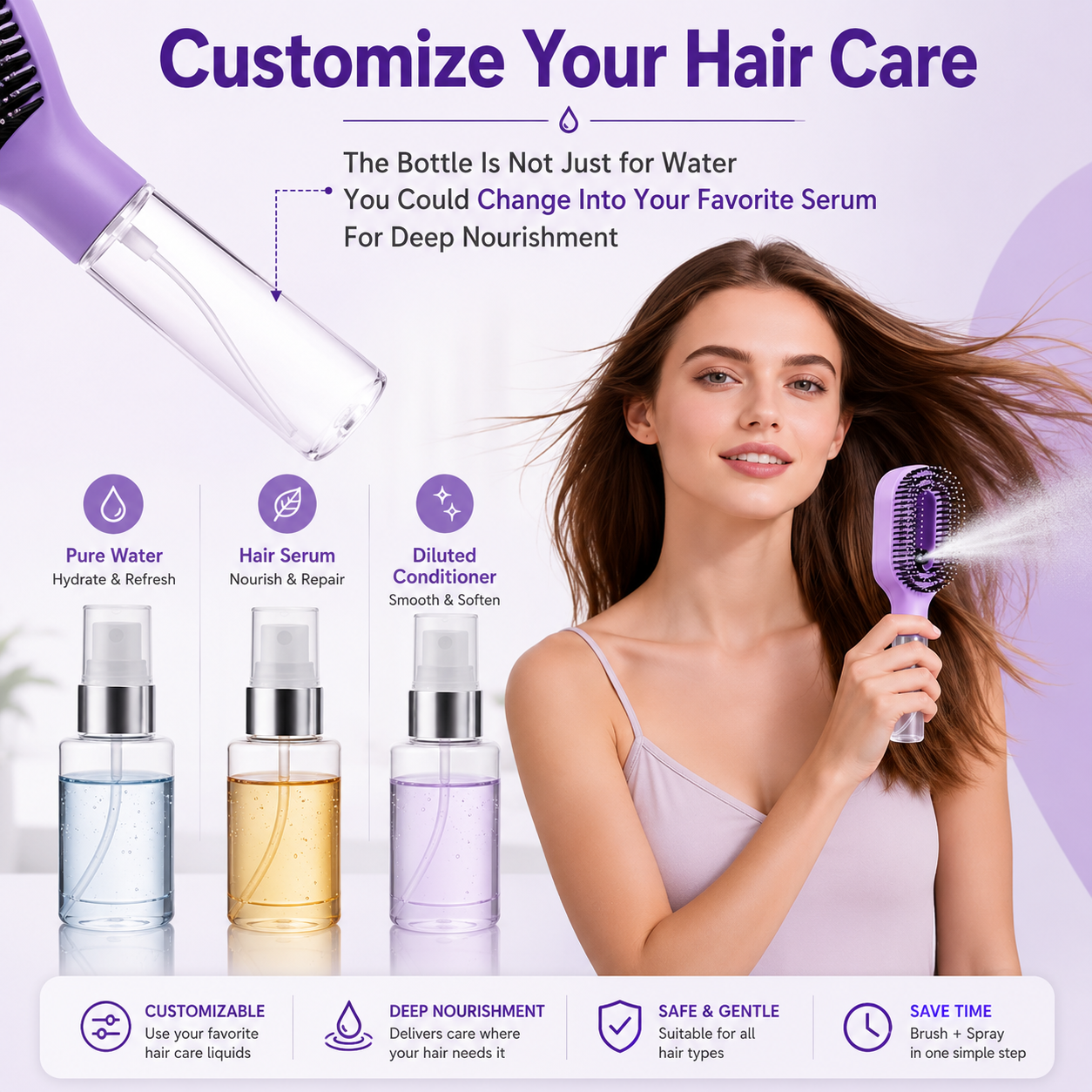 MistBrush™ 2 in 1 Spray Comb