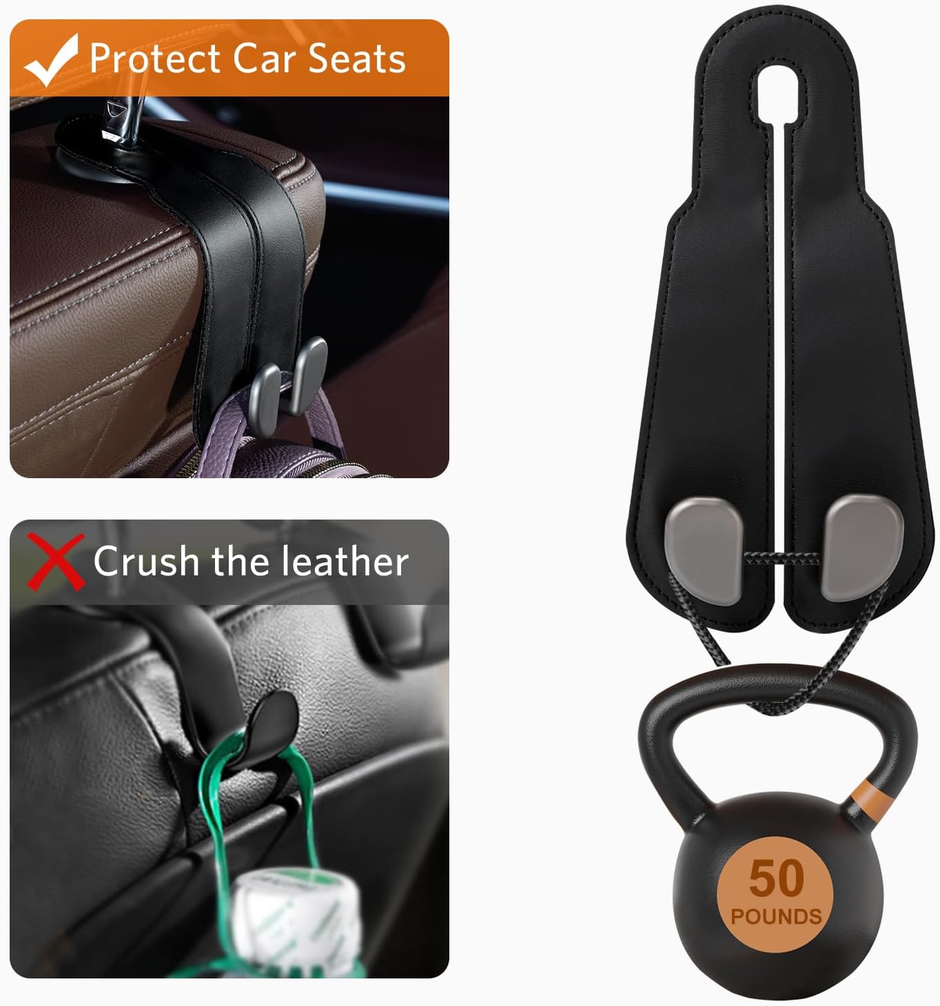 TwinGrip™ Car Organizer Hooks