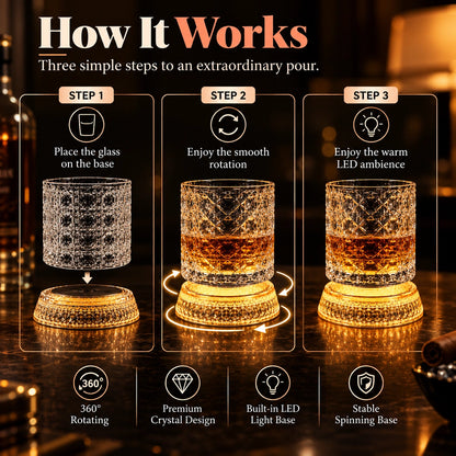 BarSpin™ LED Revolving Whisky Glass