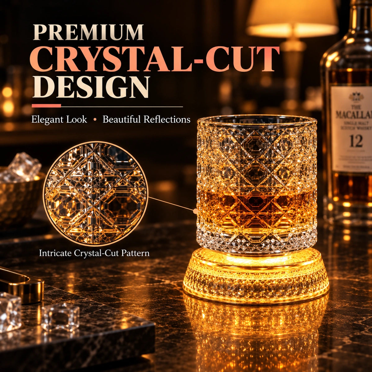 BarSpin™ LED Revolving Whisky Glass