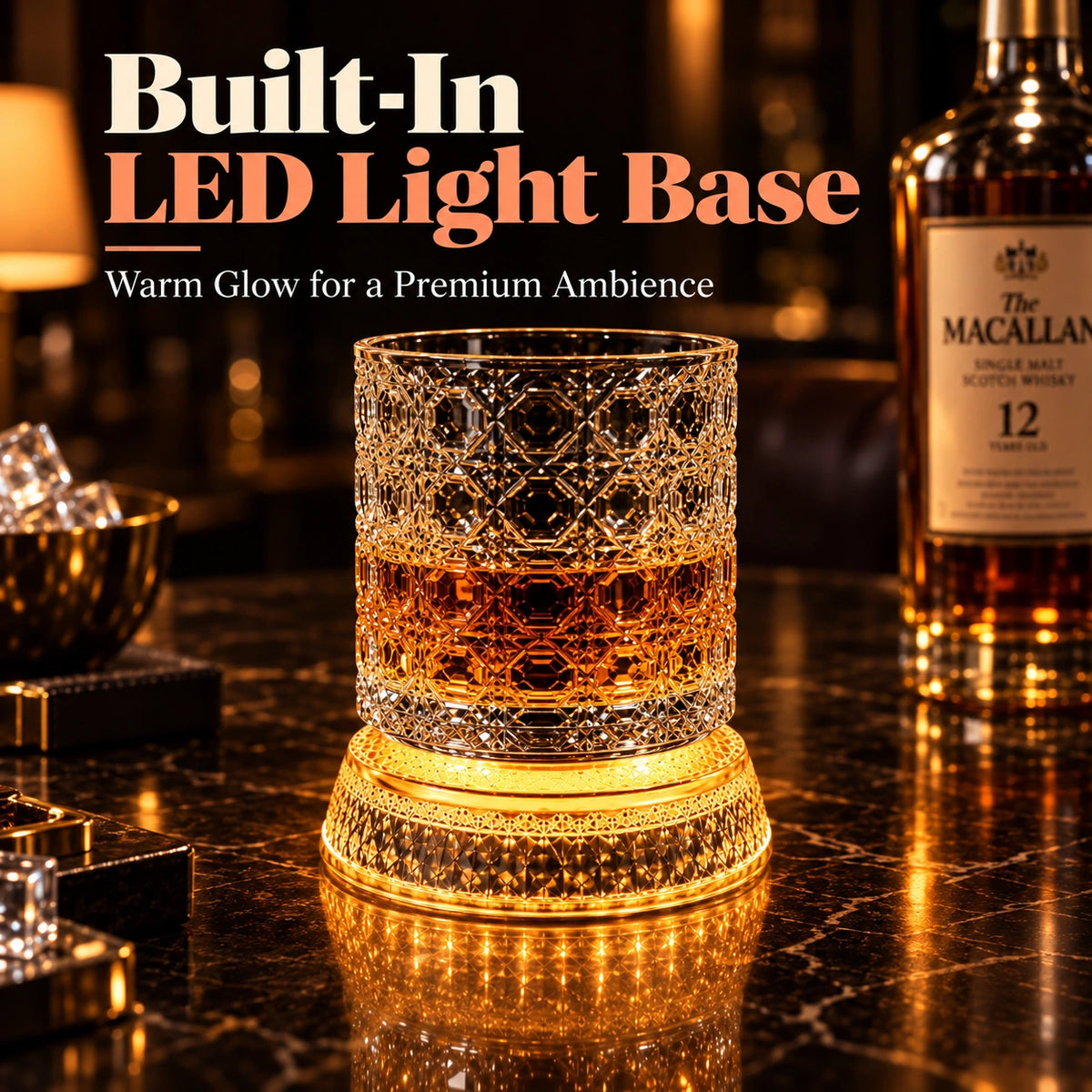 BarSpin™ LED Revolving Whisky Glass