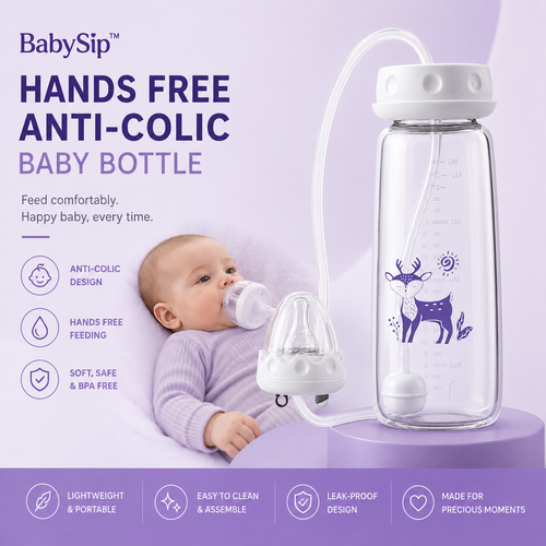 BabySip™ Hands Free Anti-Colic Baby Bottle
