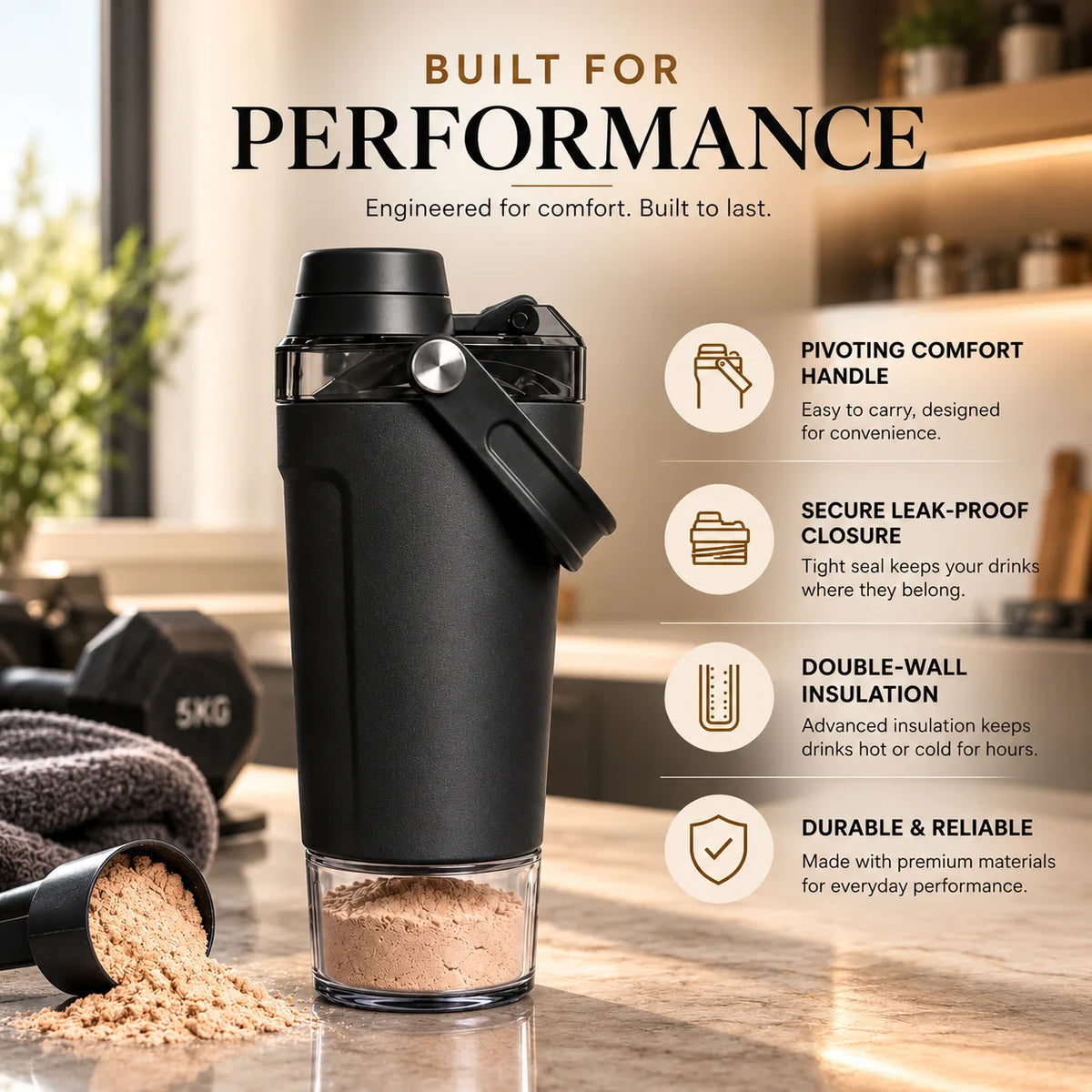EliteMix™ Vacuum Insulated Shaker Bottle