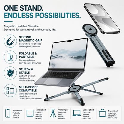 ElevatePro™ Magnetic Foldable Laptop/Mobile Stand