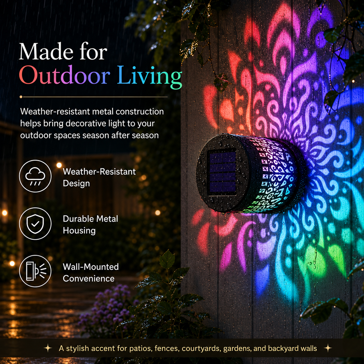 MandalaGlow™ Solar Projector Light