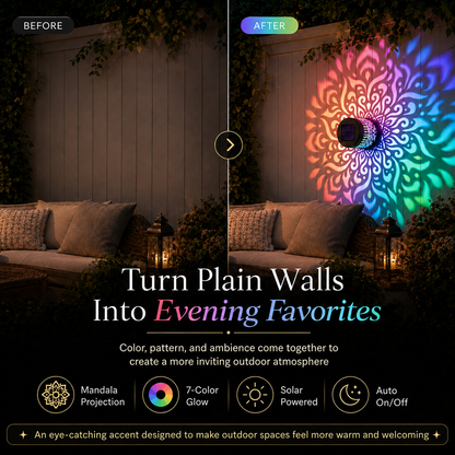 MandalaGlow™ Solar Projector Light